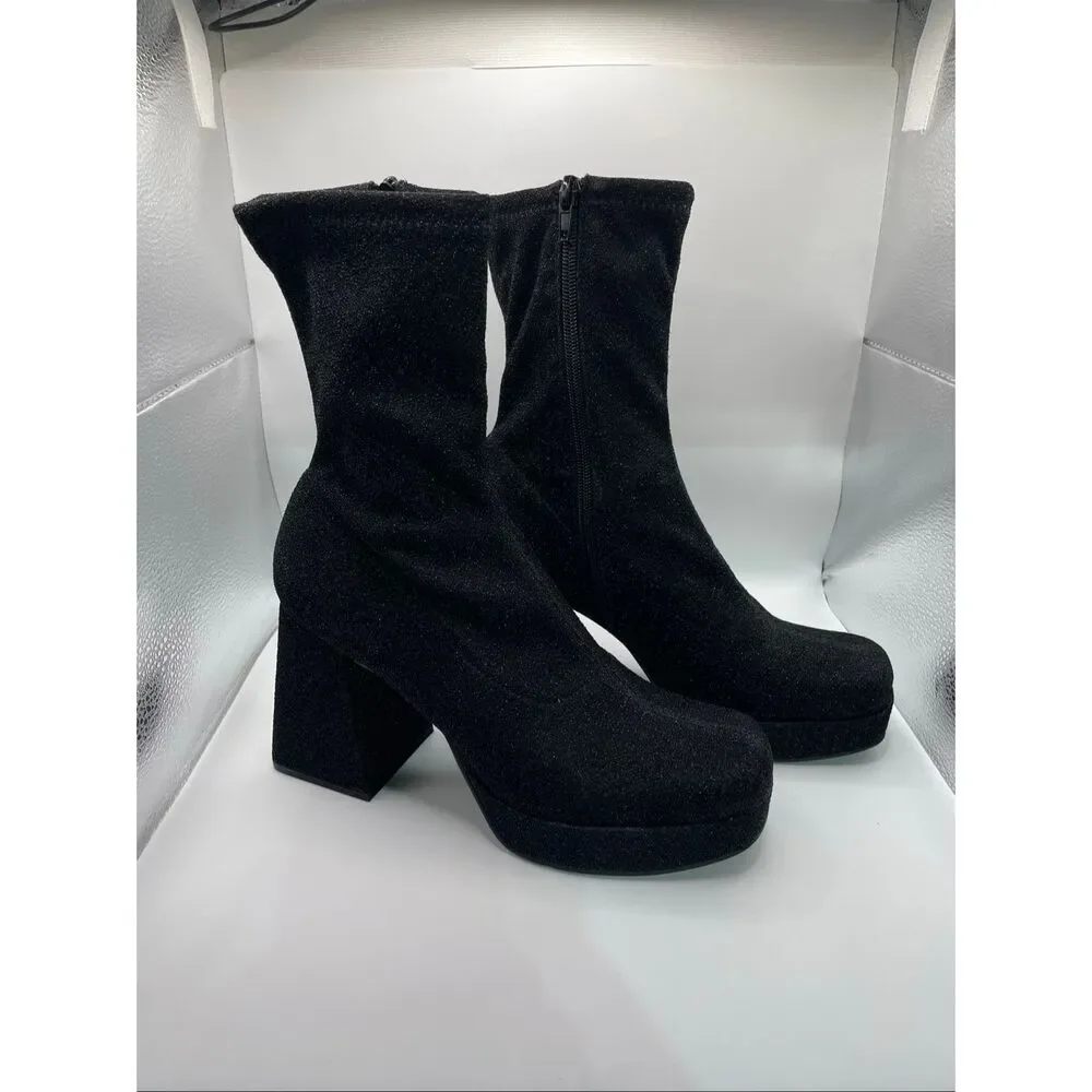 Abound Steffie Platform Bootie Black Glitter 8